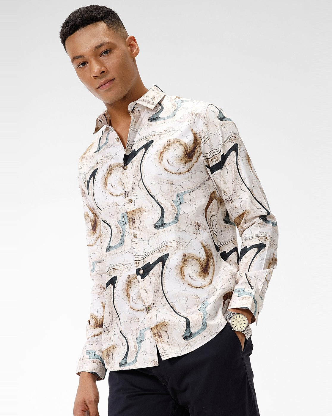 The Collection Saturn Multi-Print Casual Shirt