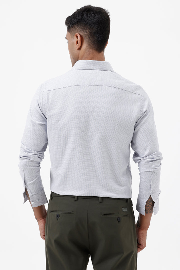 BLUE COTTON DOBBY SHIRT
