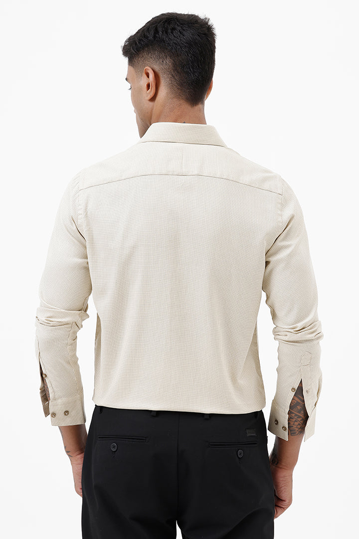 YELLOW COTTON DOBBY SHIRT