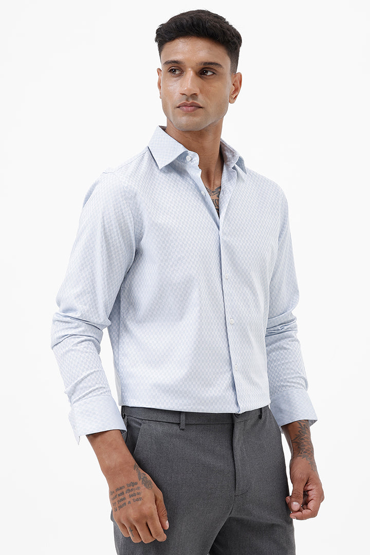 SKY BLUE COTTON DOBBY SHIRT