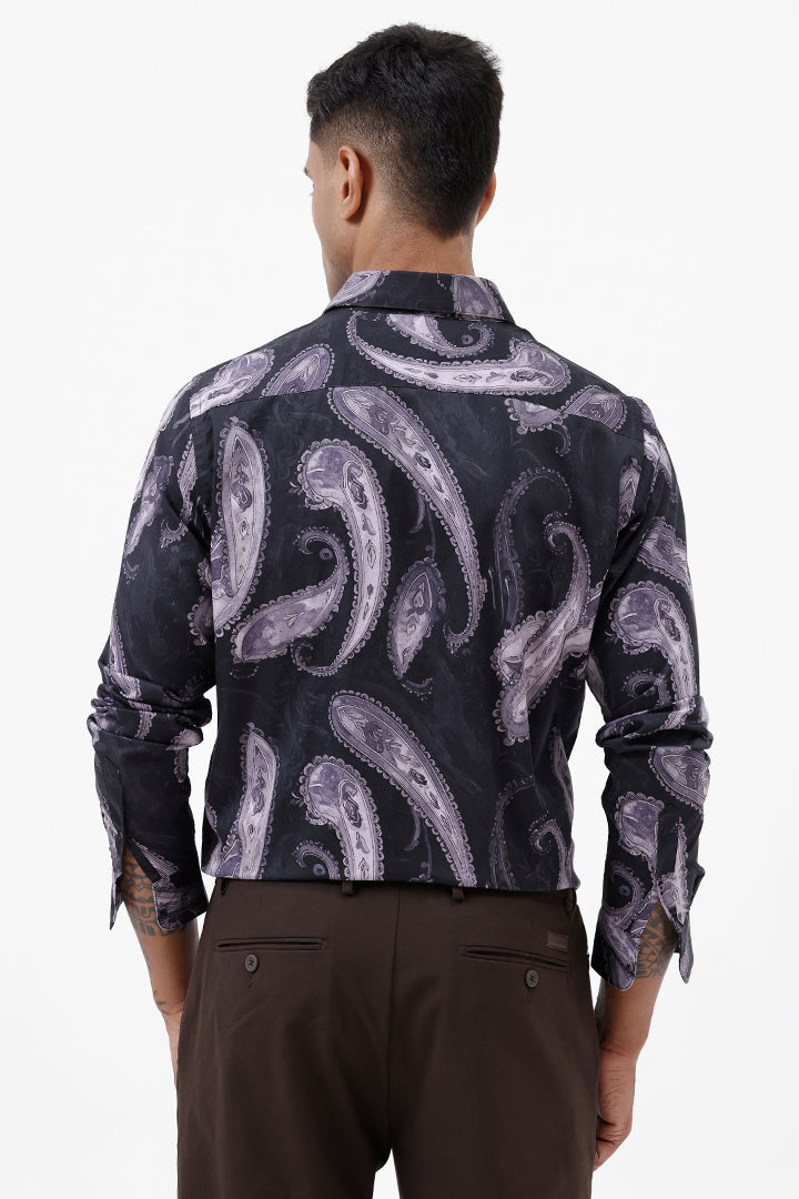 LAVENDER PAISLEY COTTON PRINT SHIRT