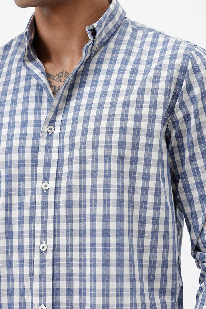 BLUE COTTON CHECK SHIRT