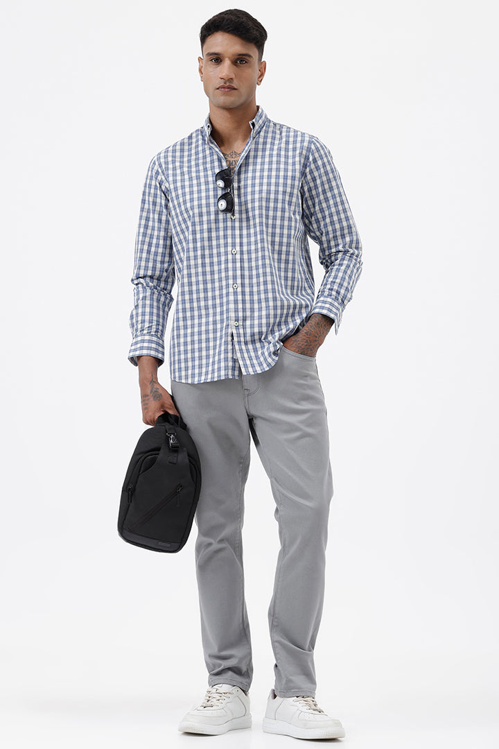 BLUE COTTON CHECK SHIRT
