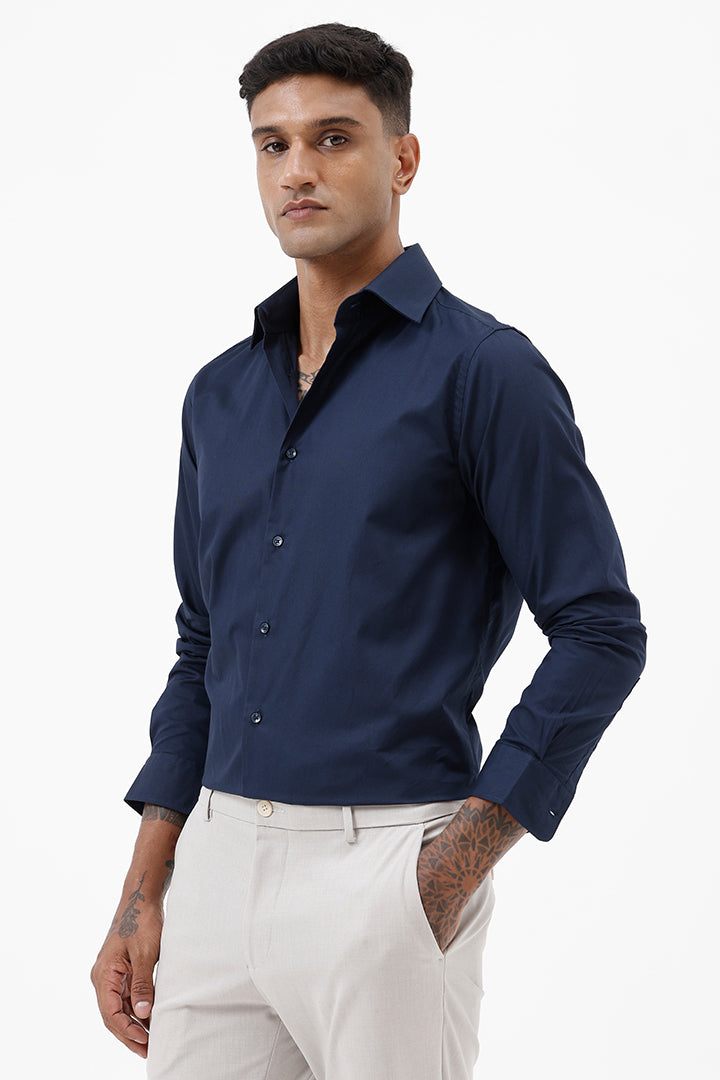 NAVY COTTON SHIRT