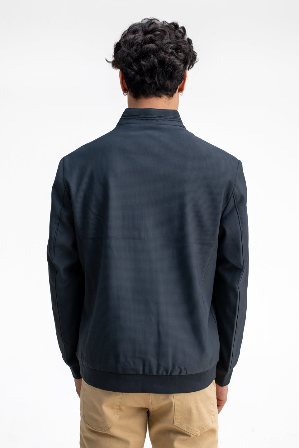 MANDARIN COLLAR PLAIN JACKET