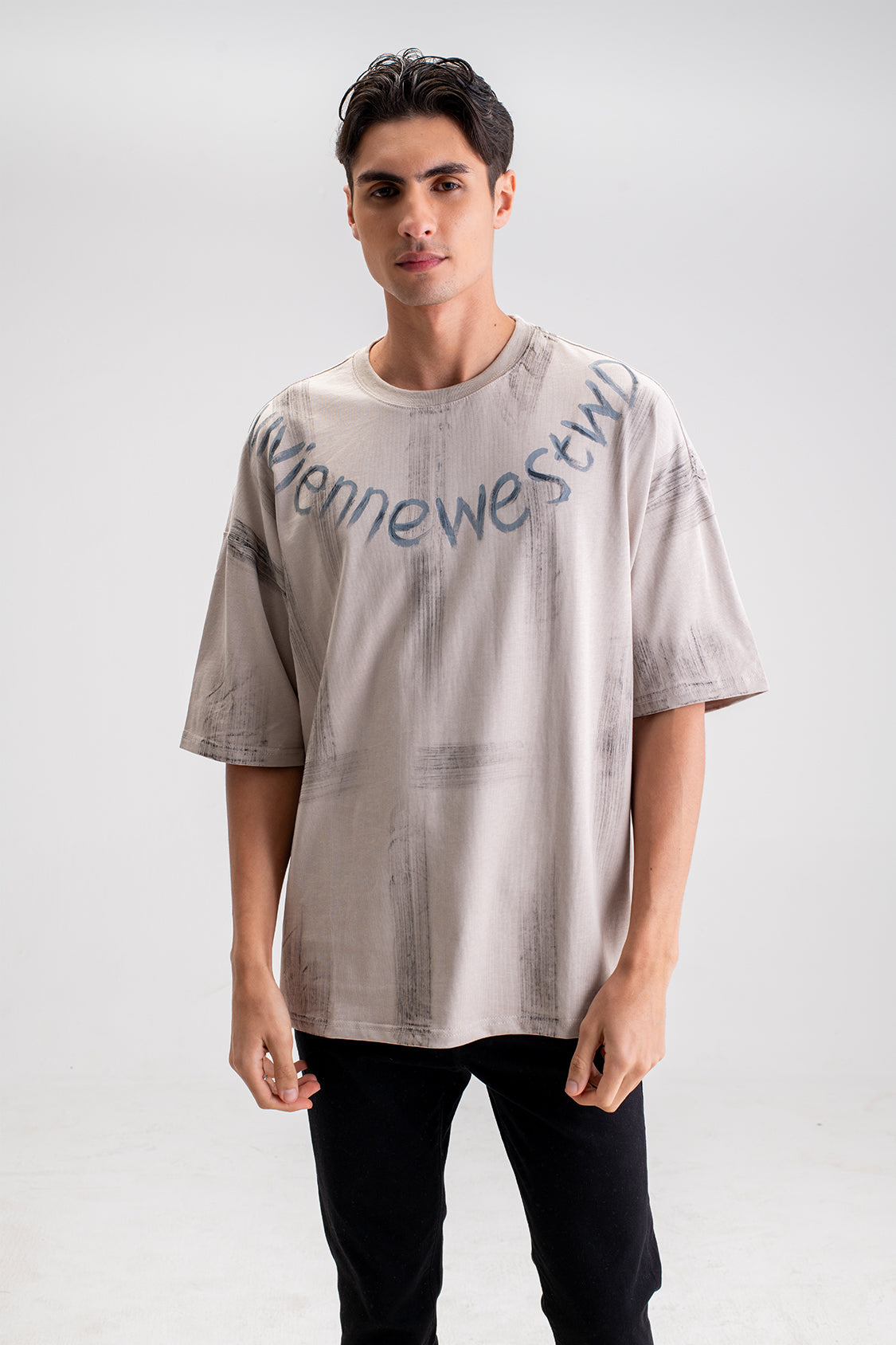 ABSTRACT PRINT OVERSIZED T-SHIRT