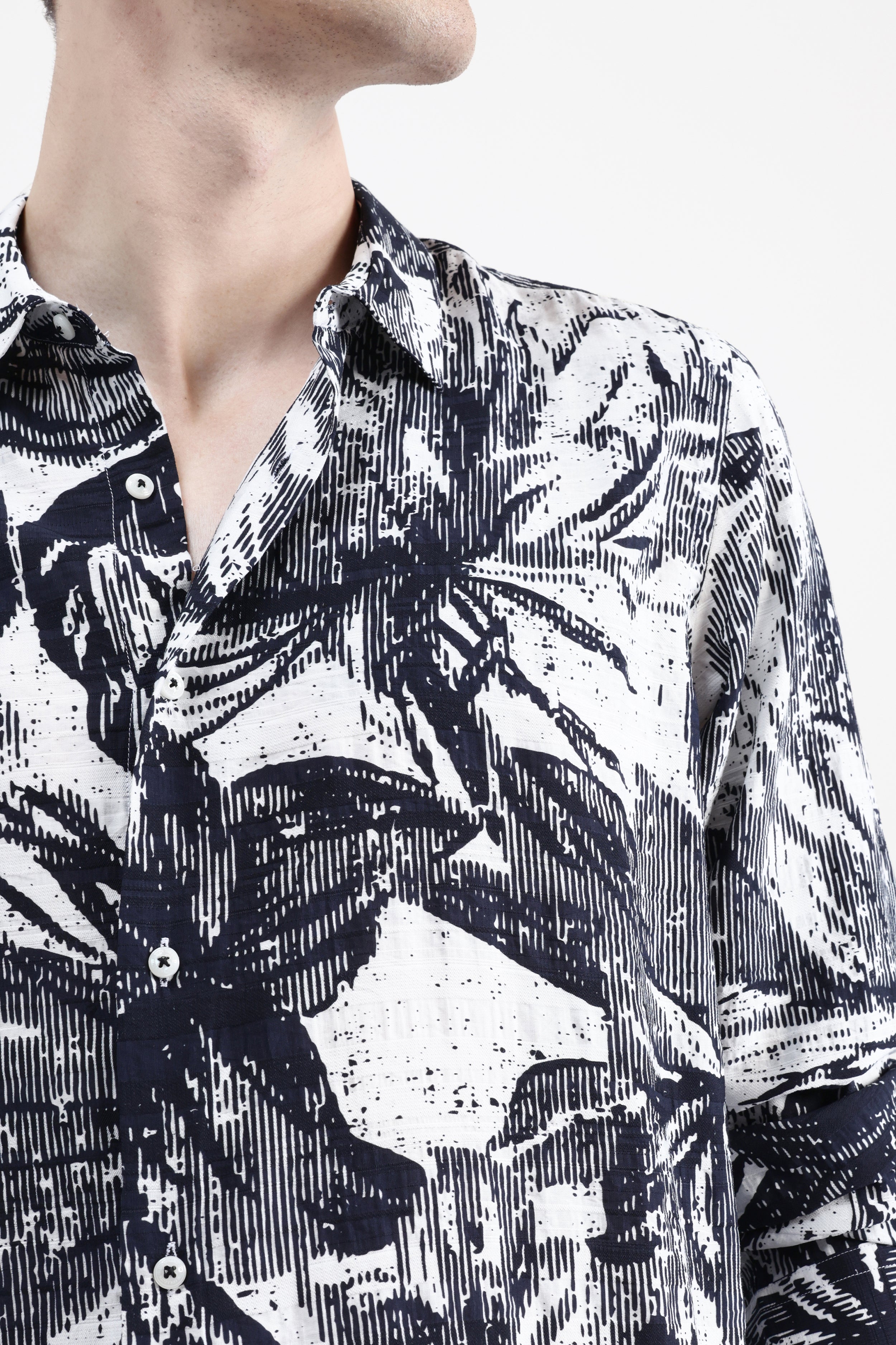 ABSTRACT FLORAL PRINT SHIRT