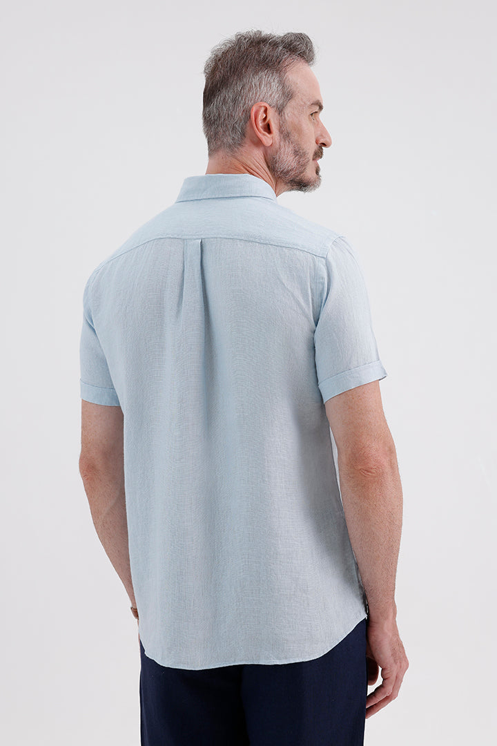 AQUA BLUE LINEN SHIRT