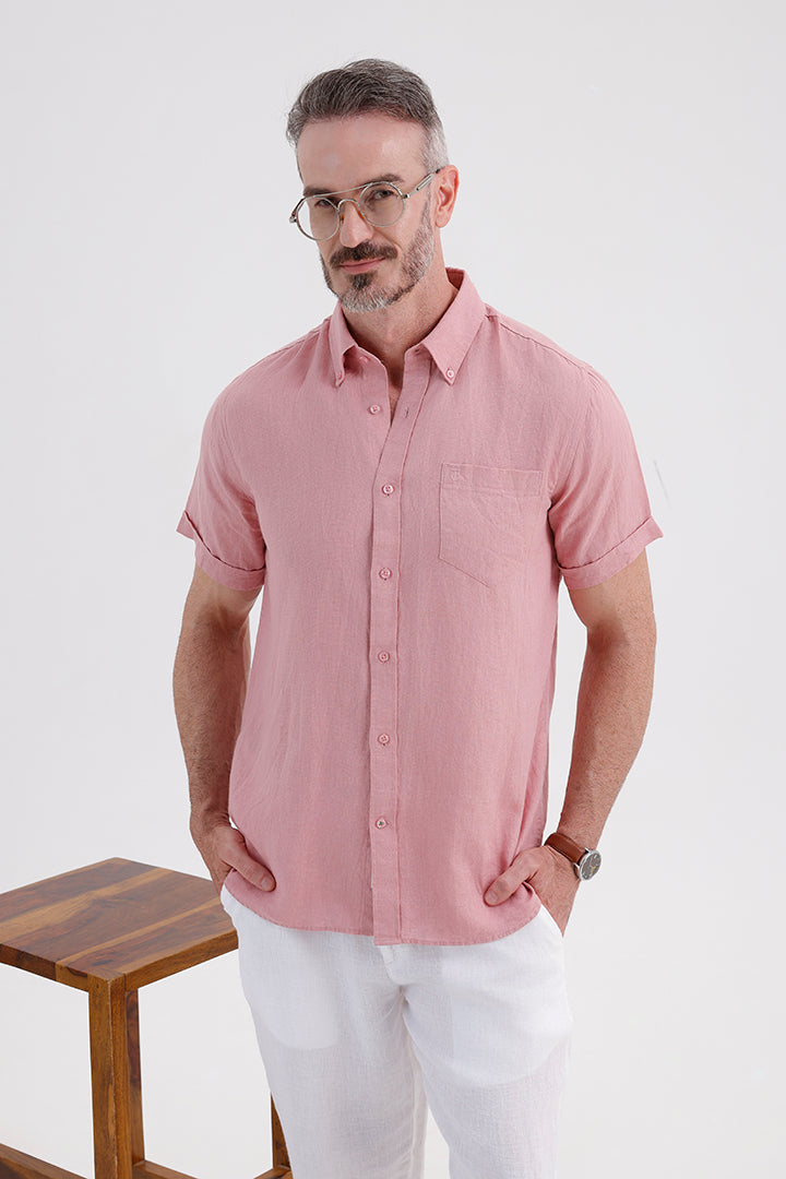 LIGHT PINK LINEN SHIRT