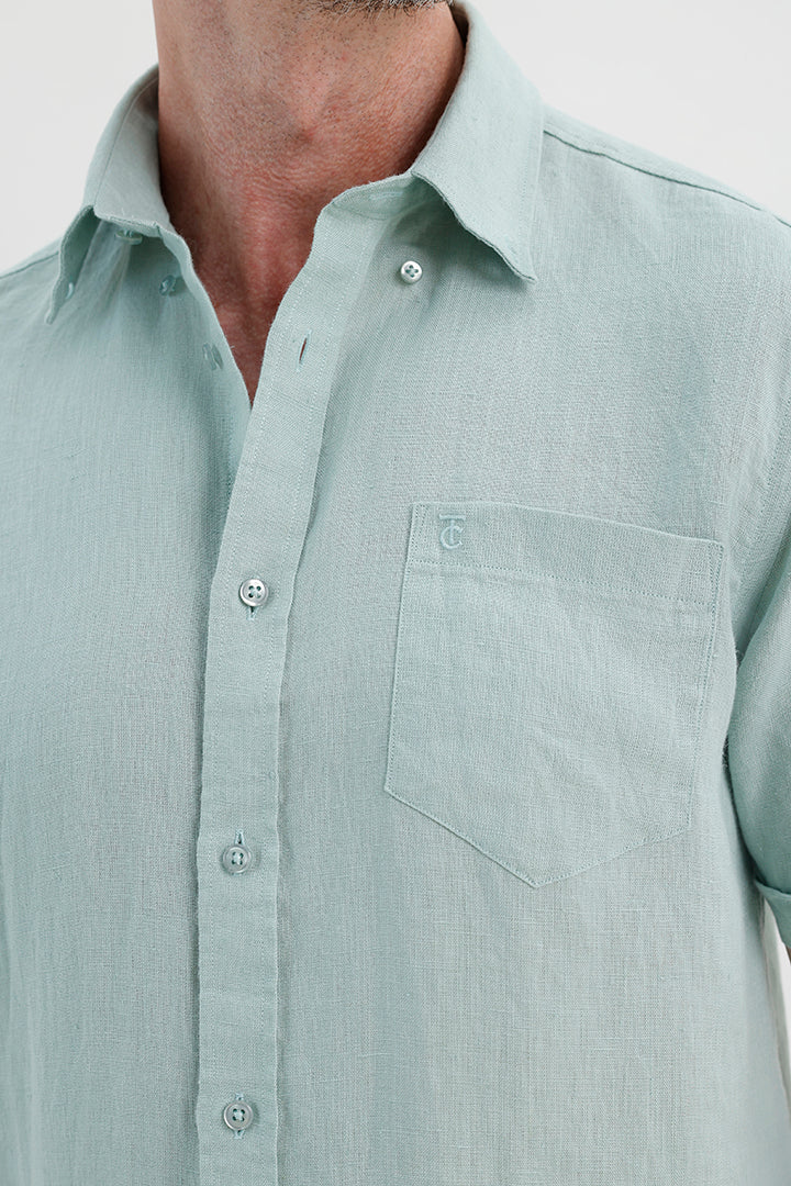SEAFOAM GREEN LINEN SHIRT