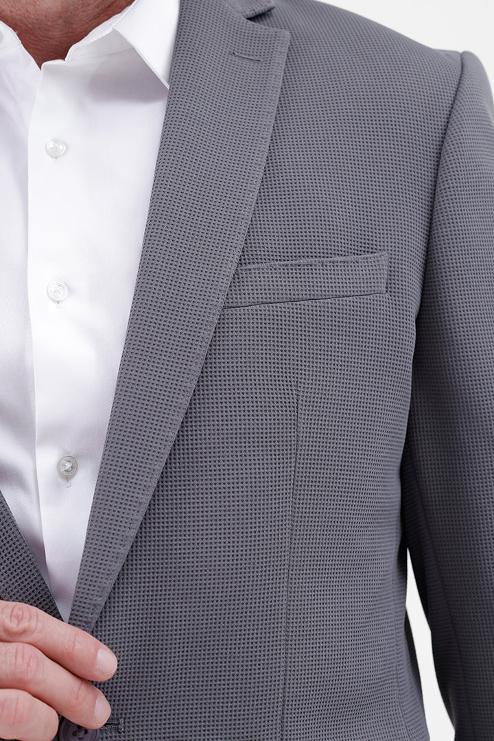 STEEL GREY STRETCH BLAZER