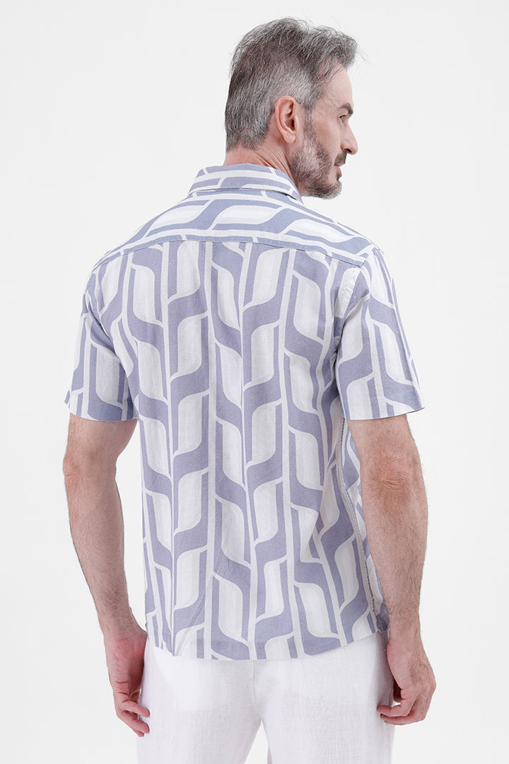 PURPLE GEOMETRIC
COTTON LINEN PRINT SHIRT