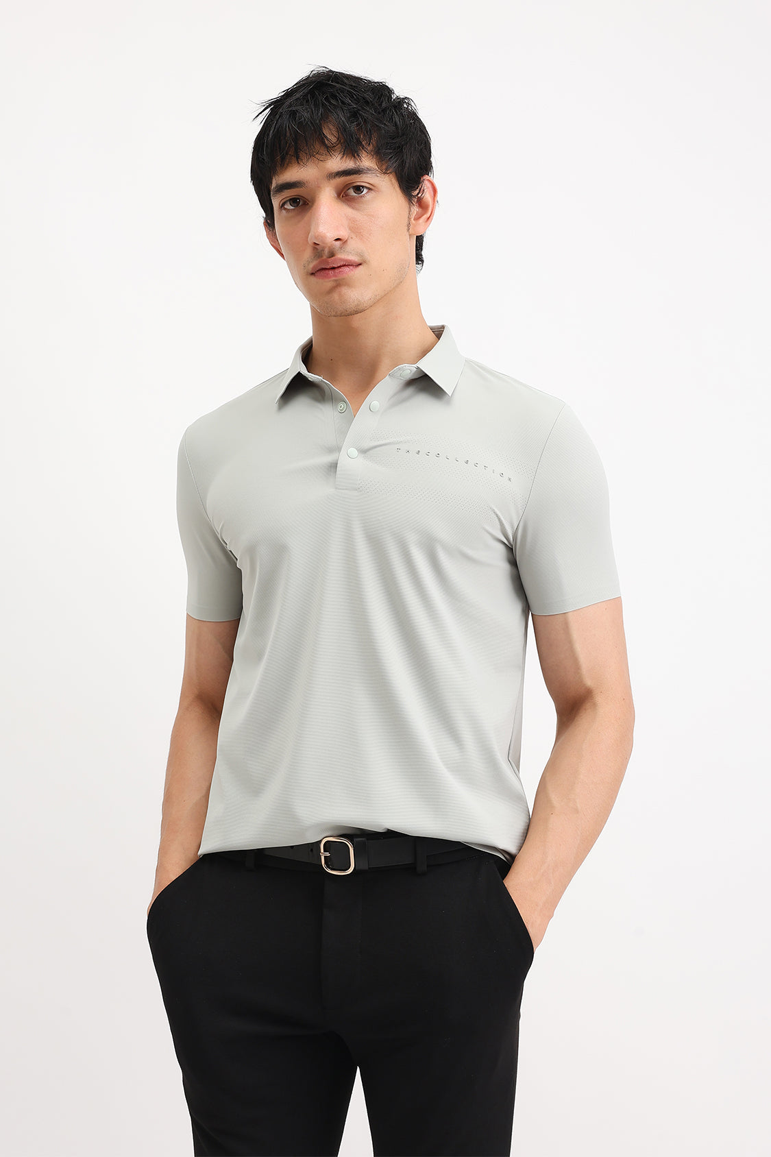 PLAIN SLIM FIT POLO T-SHIRT