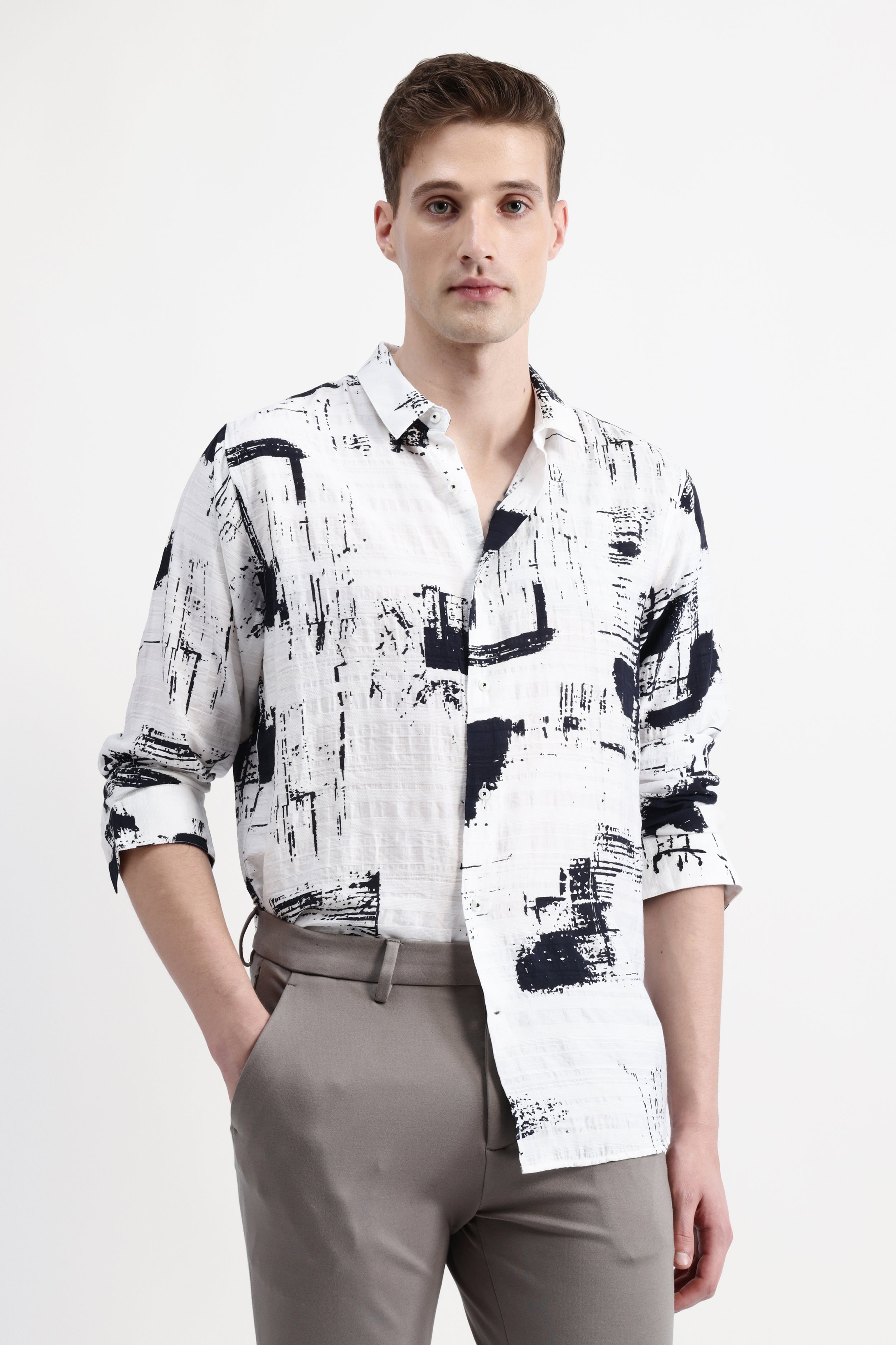 ABSTRACT PRINT FULL SLEEVES SHIRT