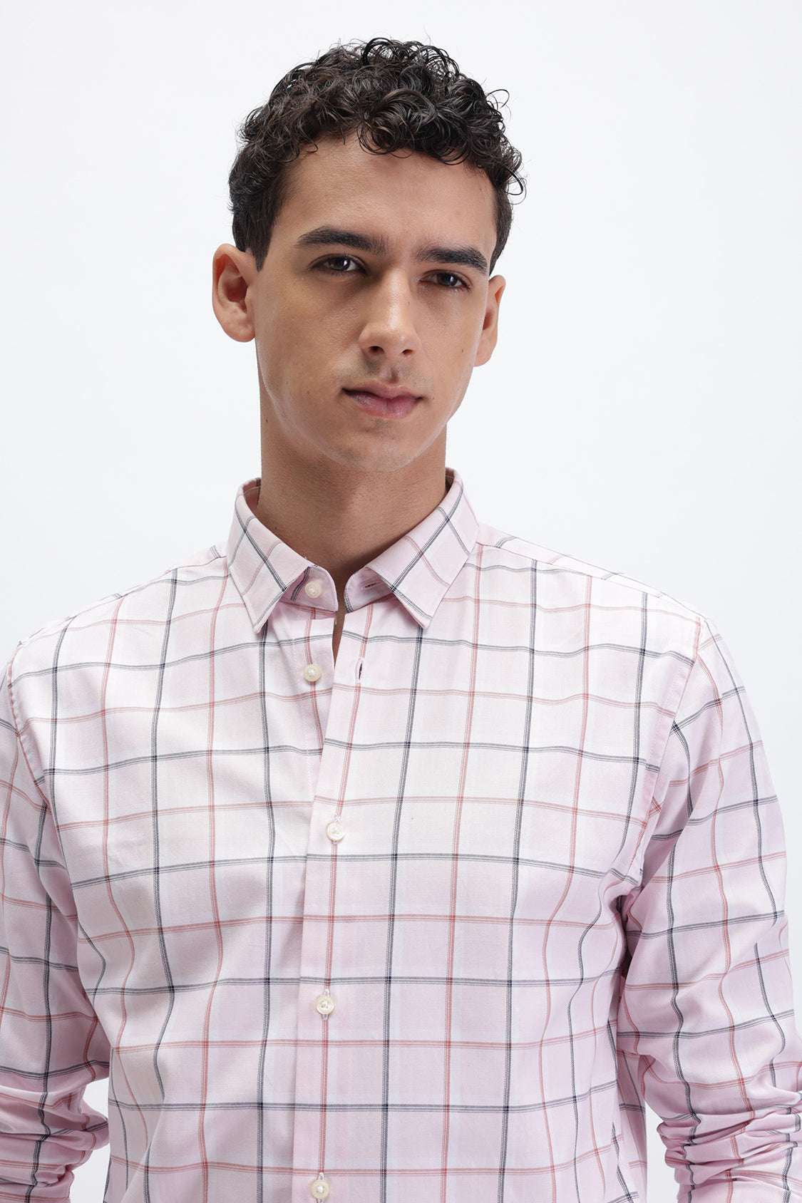 Light Pink Checkered Shirt