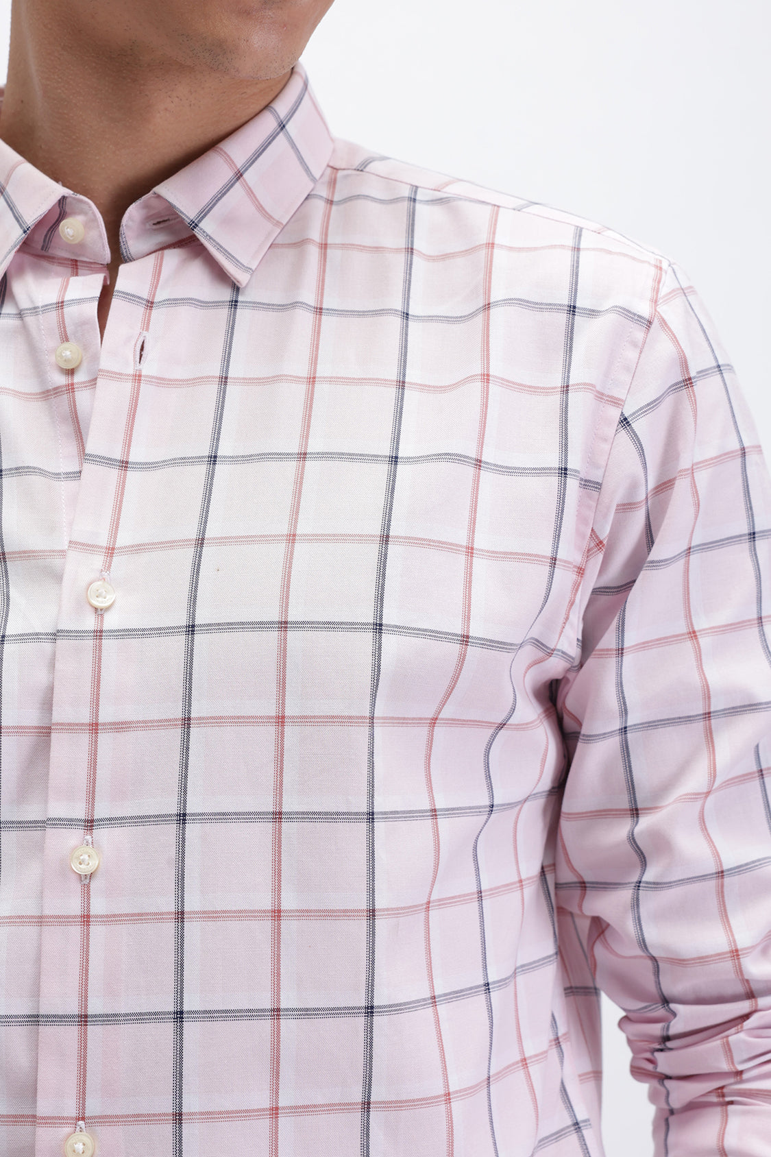 Light Pink Checkered Shirt