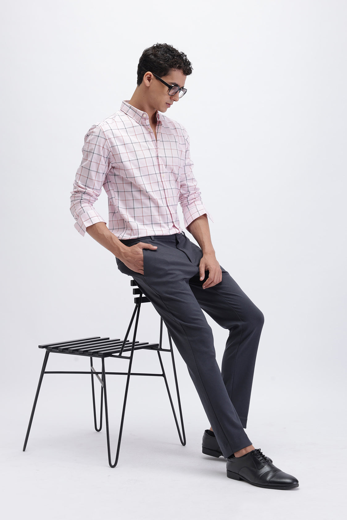 Light Pink Checkered Shirt