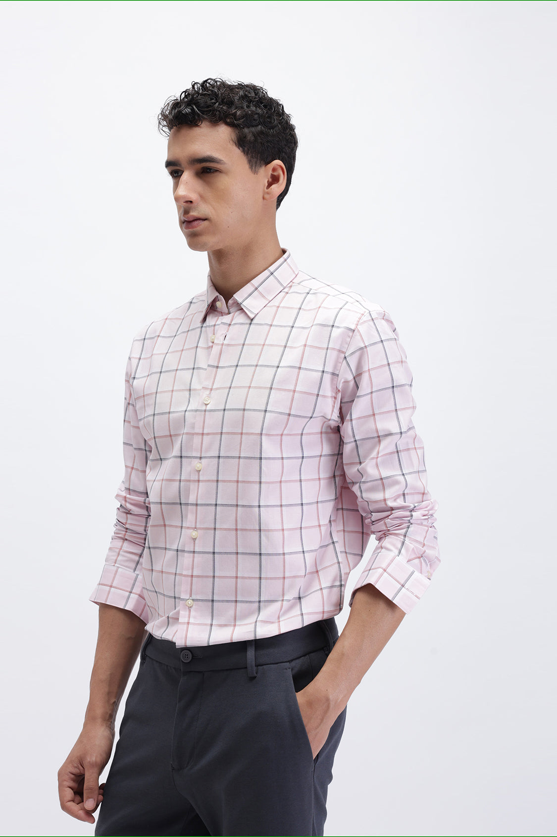 Light Pink Checkered Shirt