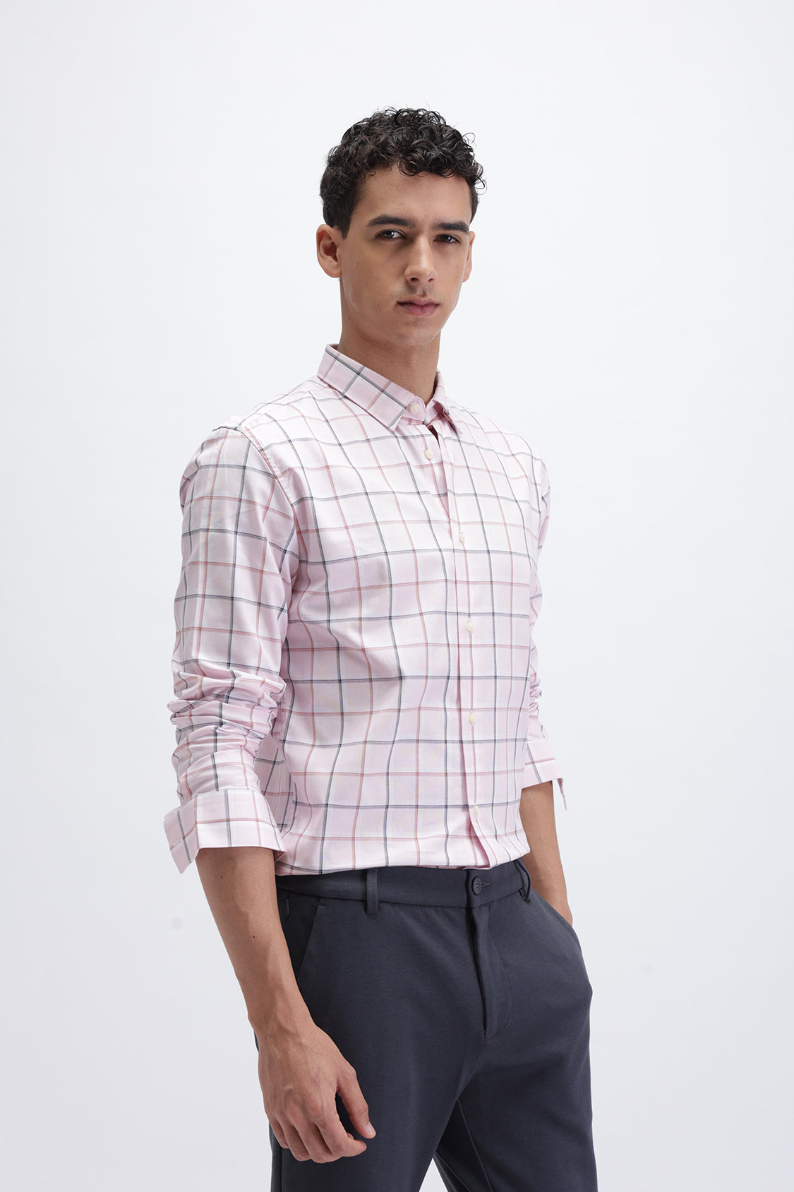 Light Pink Checkered Shirt