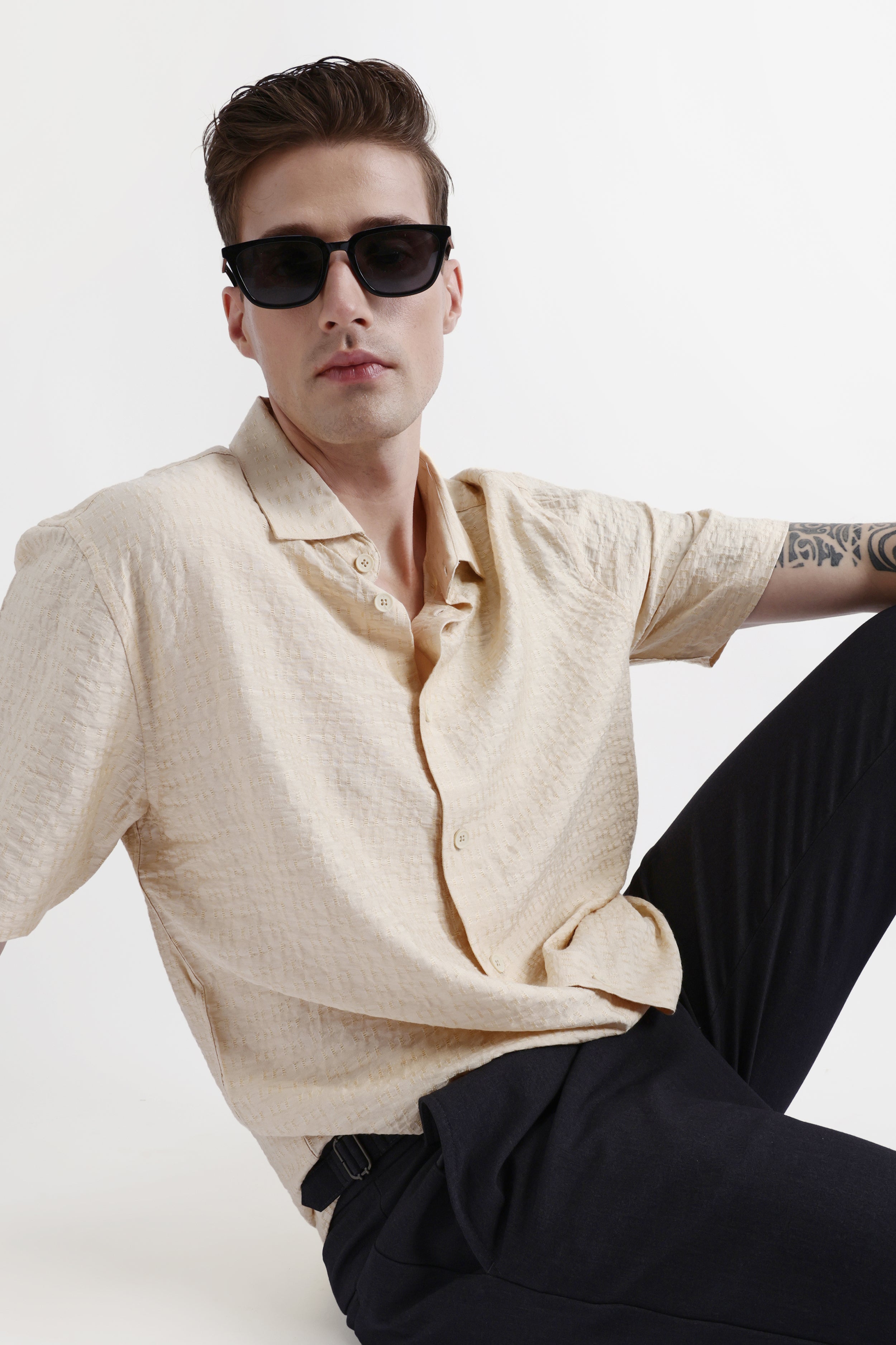 HALF SLEEVES TEXURED SHIRT