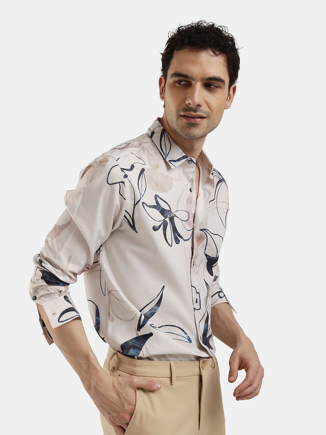 SLIM FIT FLORAL PRINT SHIRT