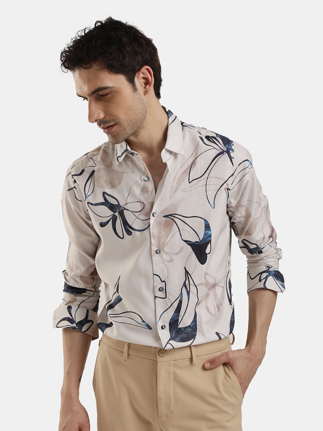 SLIM FIT FLORAL PRINT SHIRT