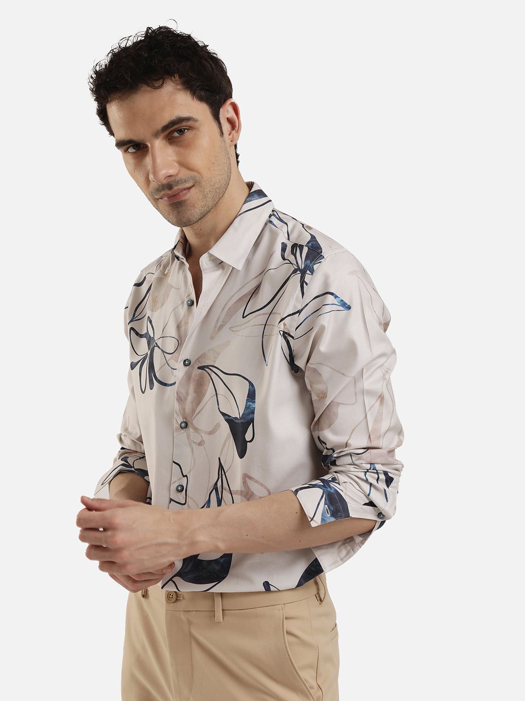 SLIM FIT FLORAL PRINT SHIRT