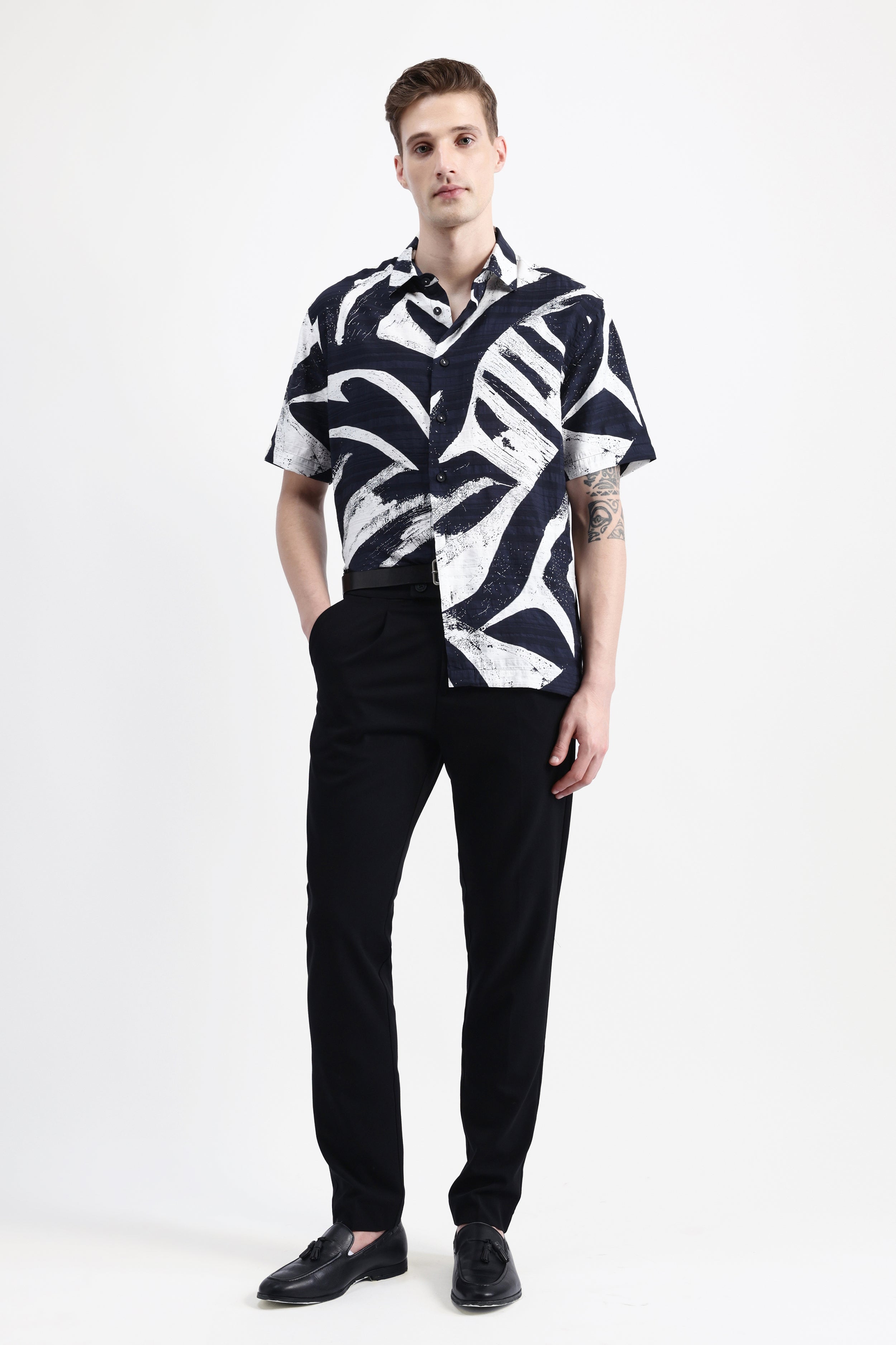 ABSTRACT PRINT HALF SLEEVE SHIRT