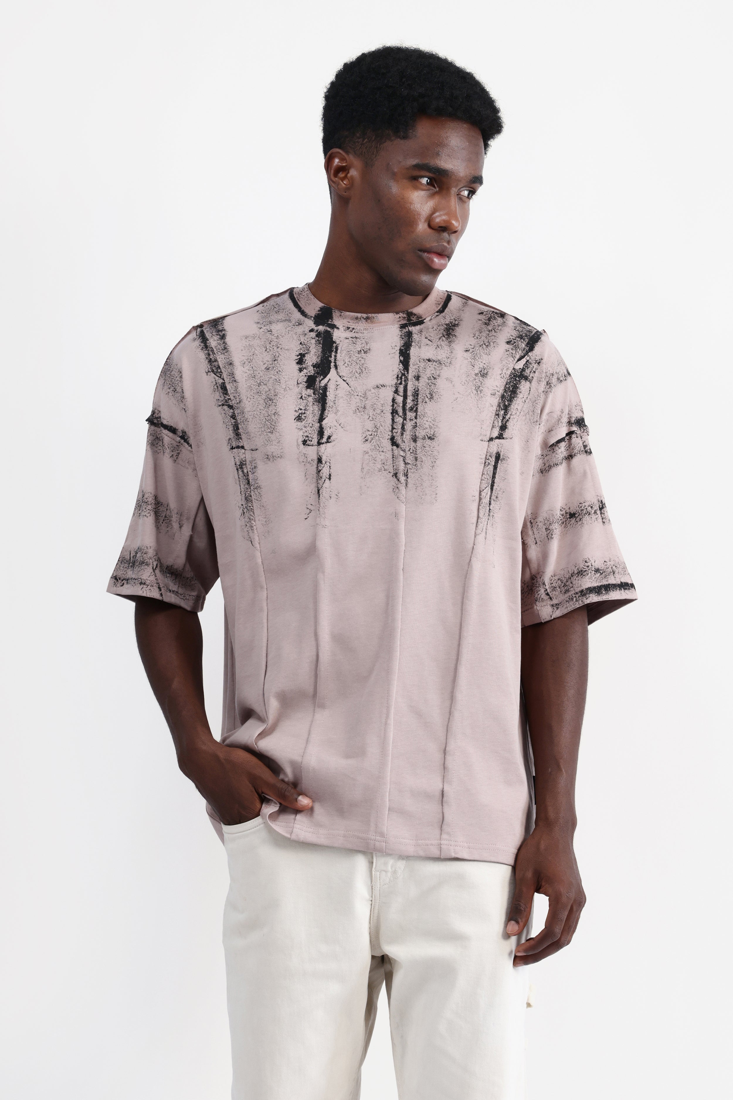 ABSTRACT PRINT OVERSIZED T-SHIRT