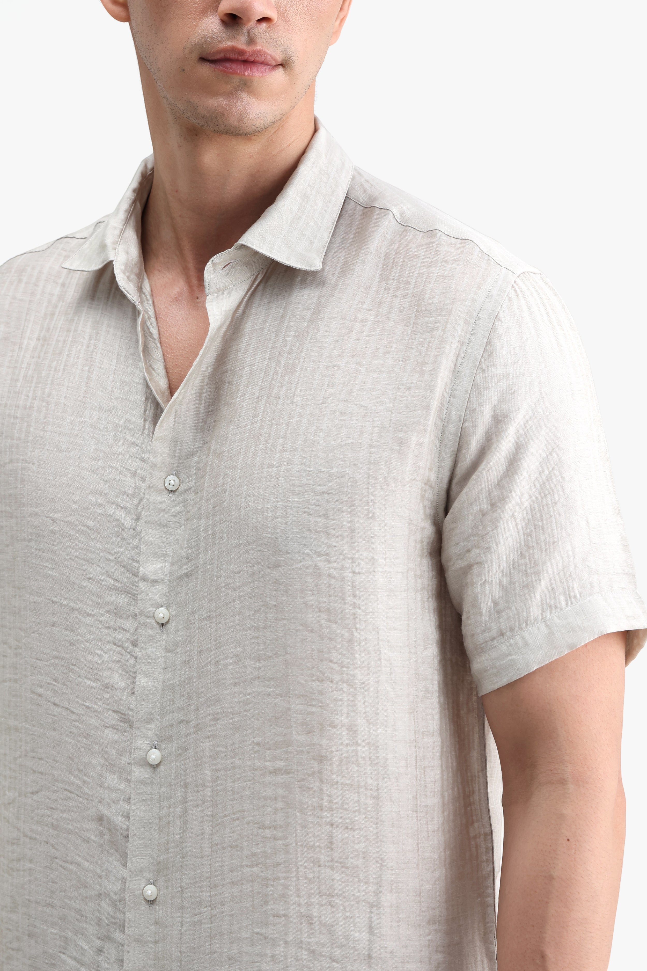 Viscose Blend Solid Shirt