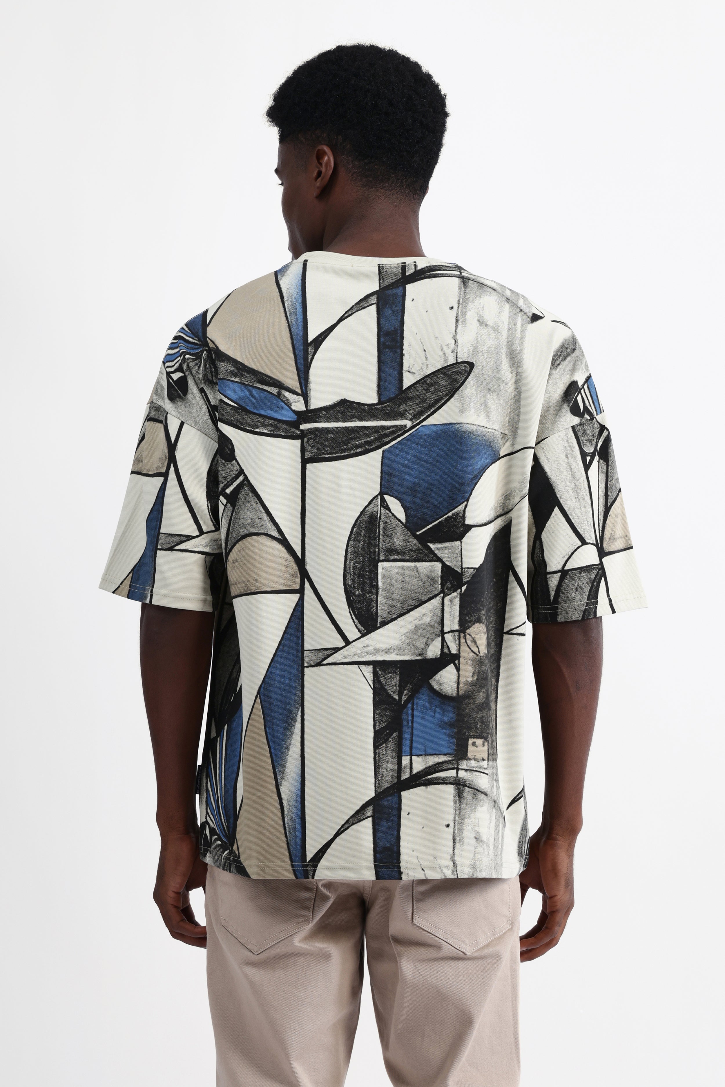 ABSTRACT PRINT OVERSIZED T-SHIRT