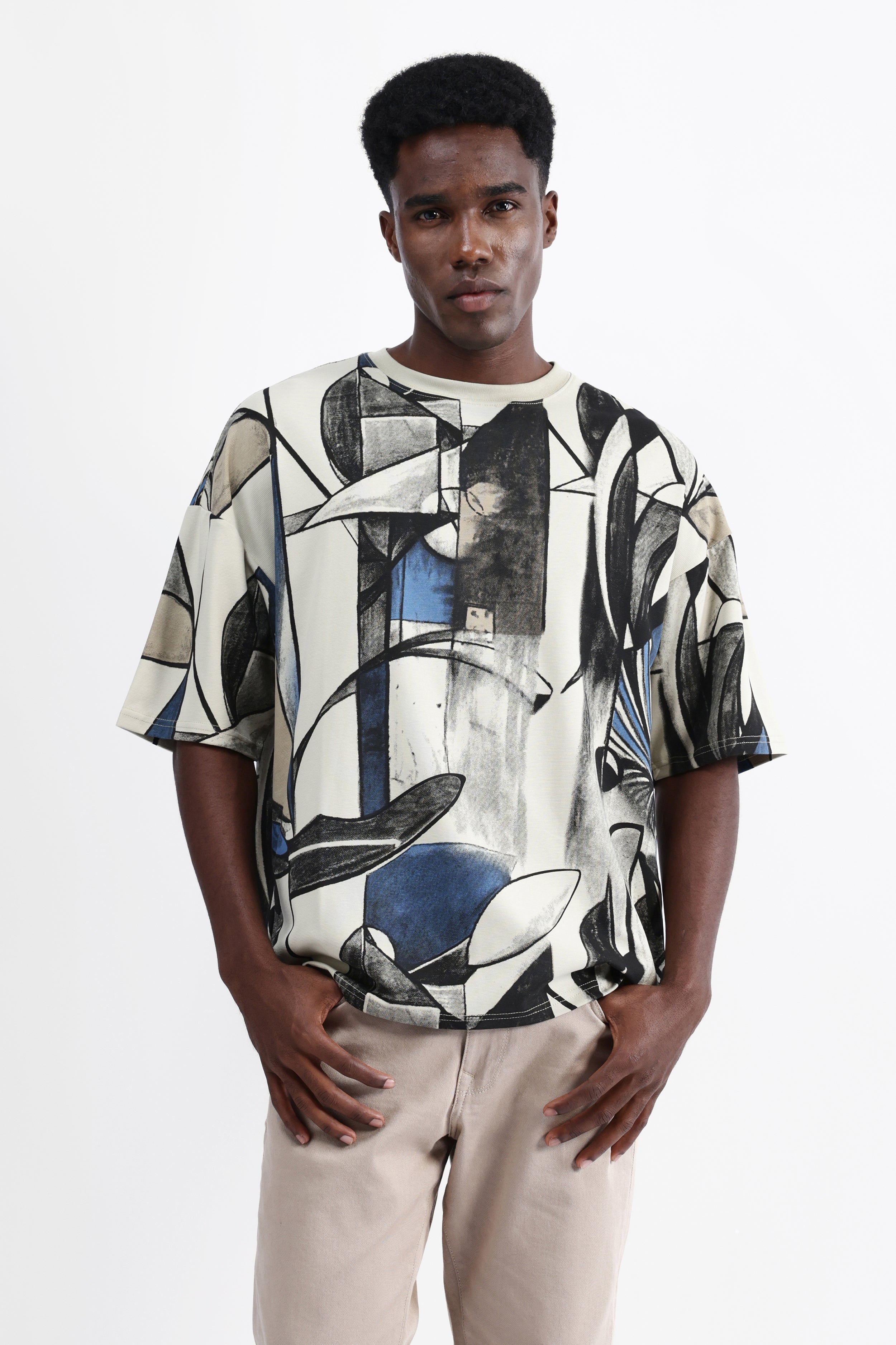 ABSTRACT PRINT OVERSIZED T-SHIRT