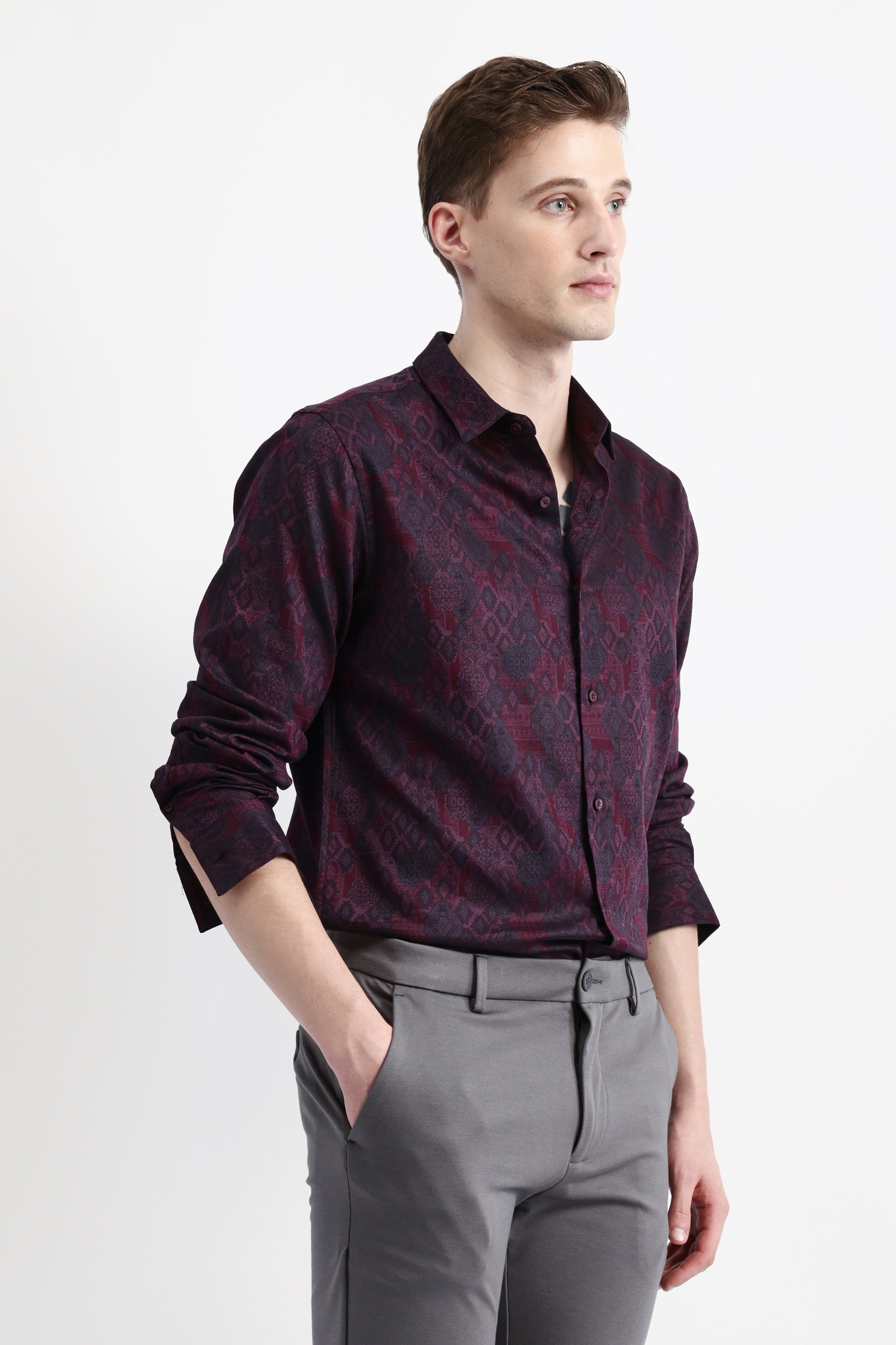 FULL SLEEVES JACQUARD SHIRT