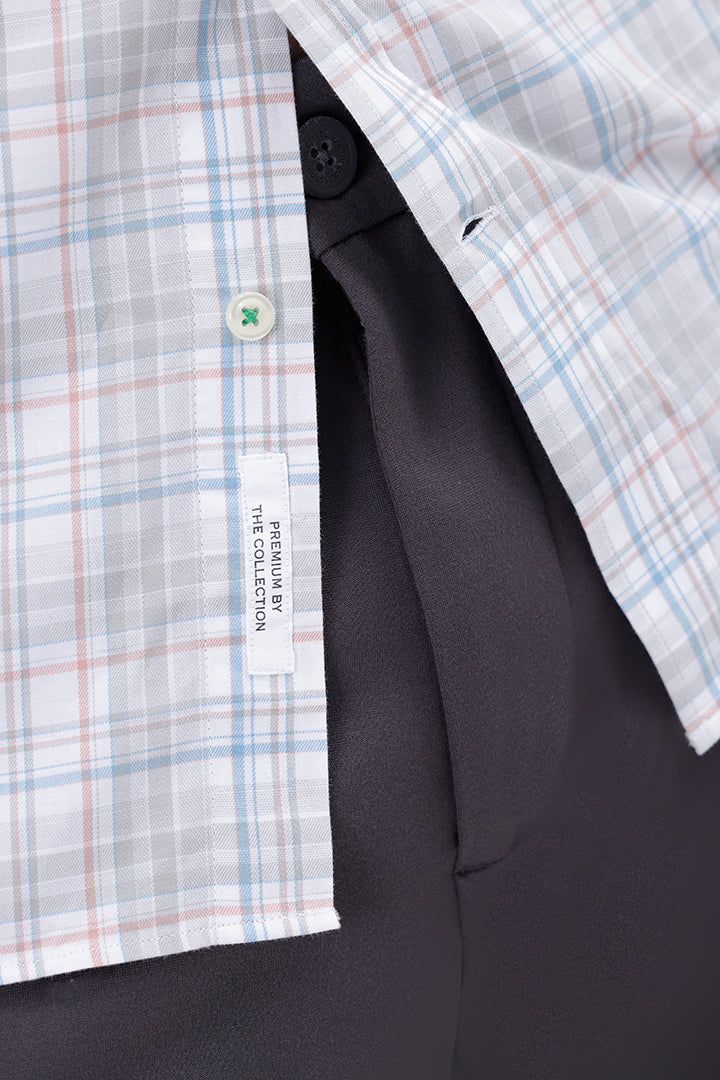 WHITE MULTI COTTON CHECK SHIRT