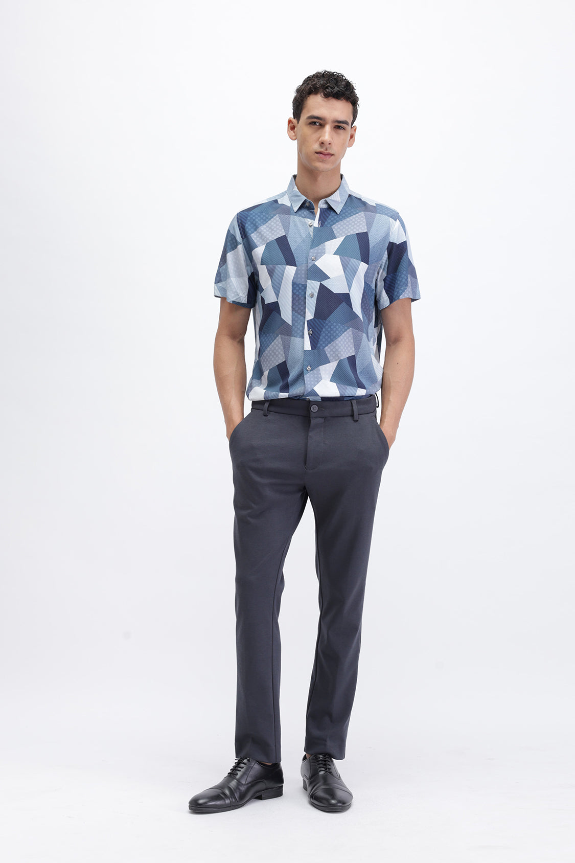 ABSTRACT PRINTED HALF SLEEVES SHIRT