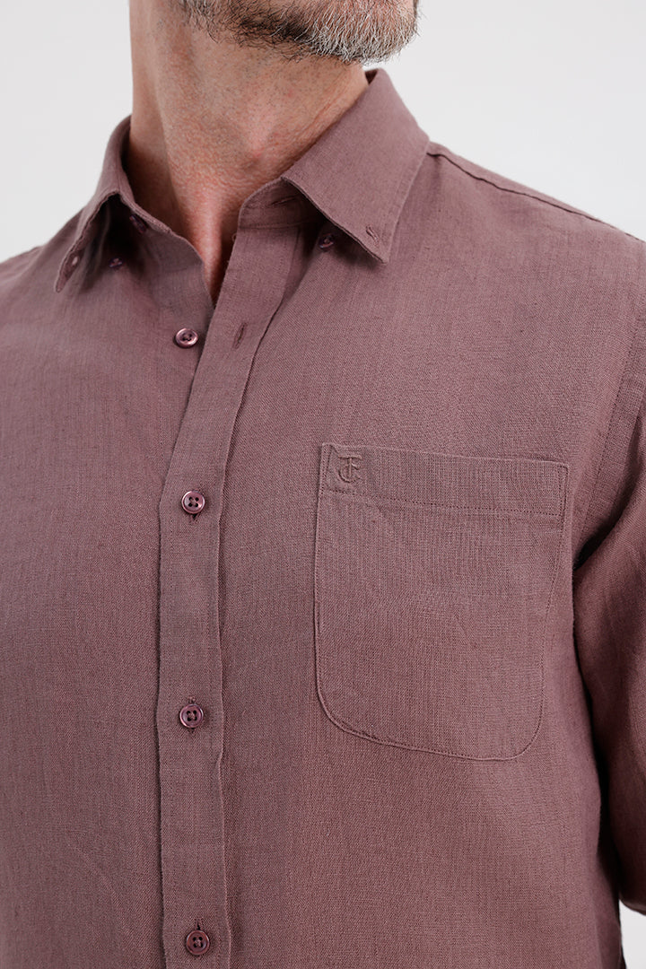 GRAPE BROWN LINEN SHIRT