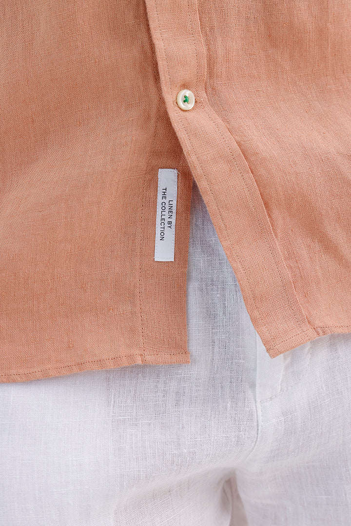 LIGHT SALMON LINEN SHIRT