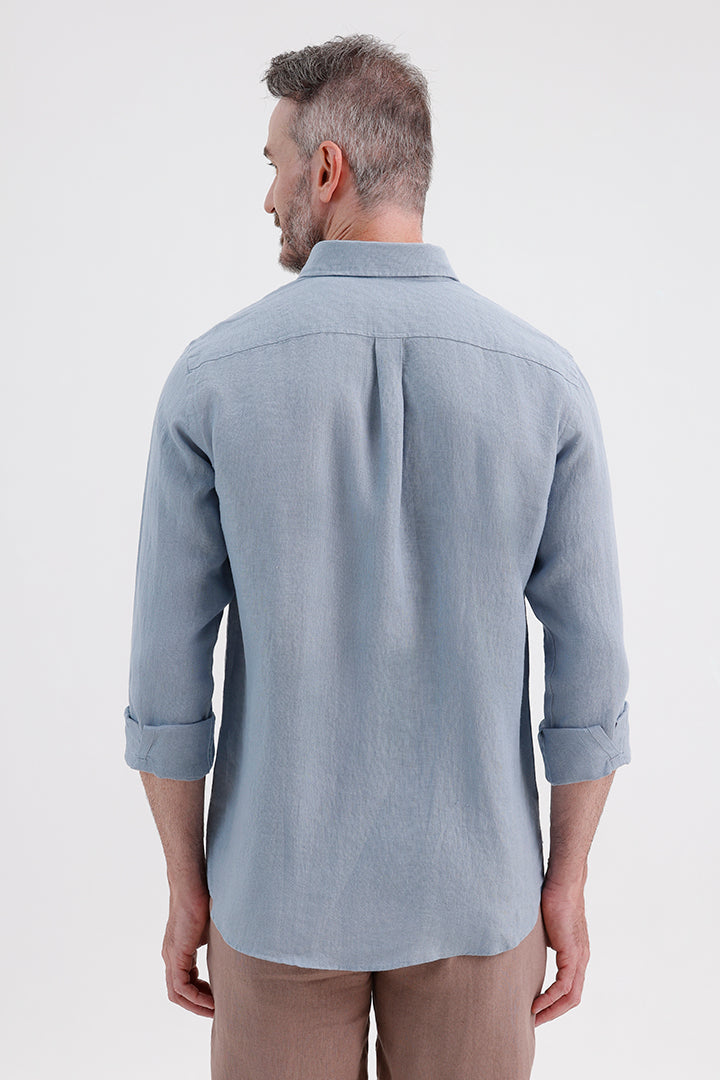 SLATE BLUE LINEN SHIRT