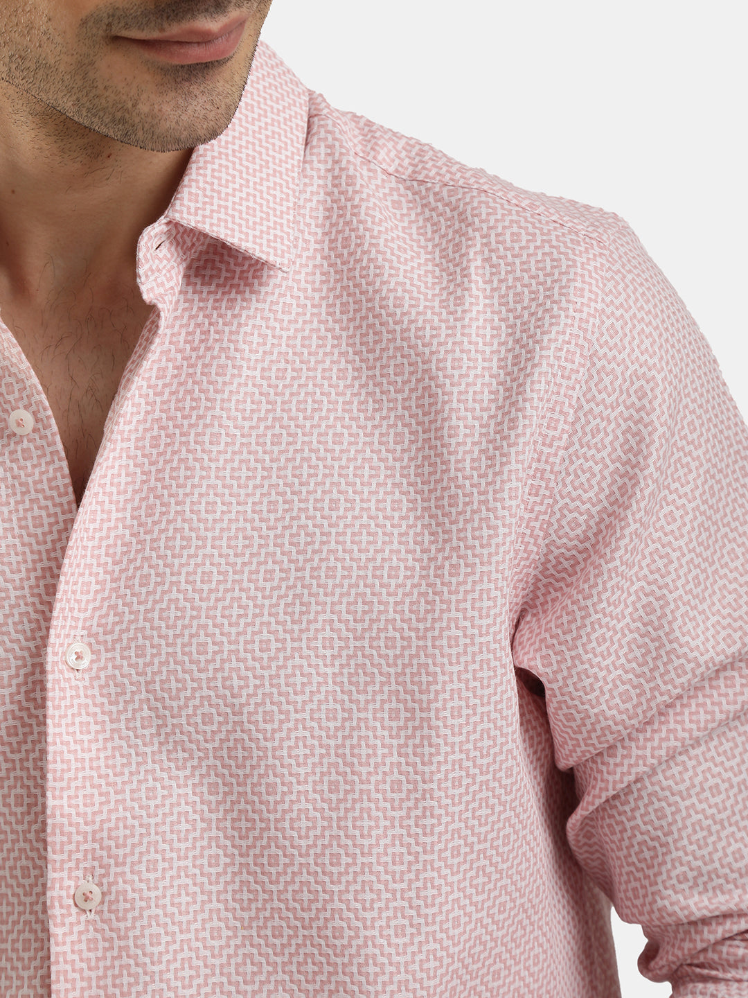 GEOMETRIC JACQUARD CASUAL SHIRT