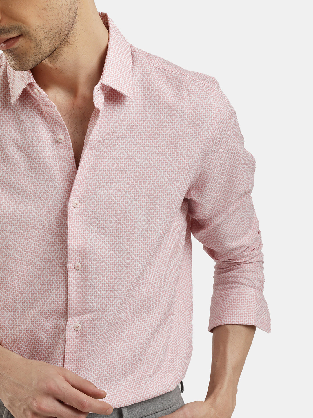 GEOMETRIC JACQUARD CASUAL SHIRT