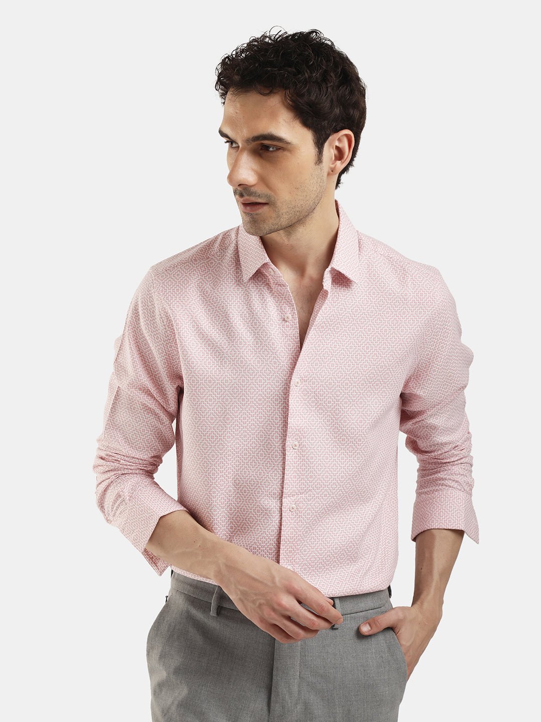 GEOMETRIC JACQUARD CASUAL SHIRT