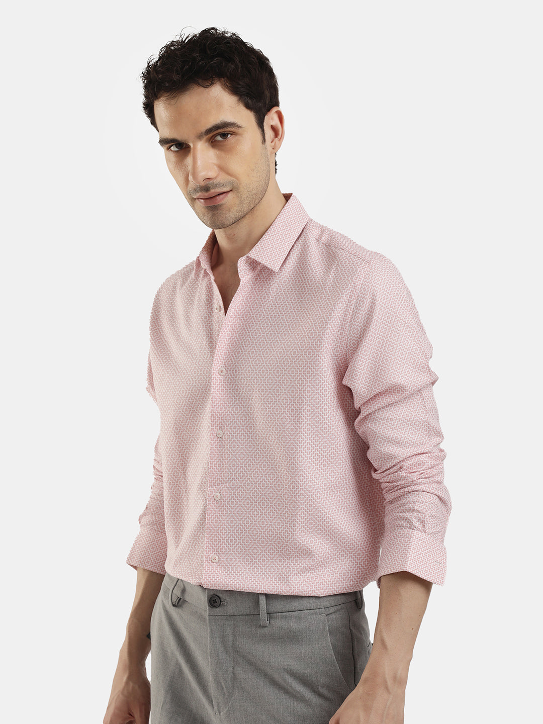 GEOMETRIC JACQUARD CASUAL SHIRT