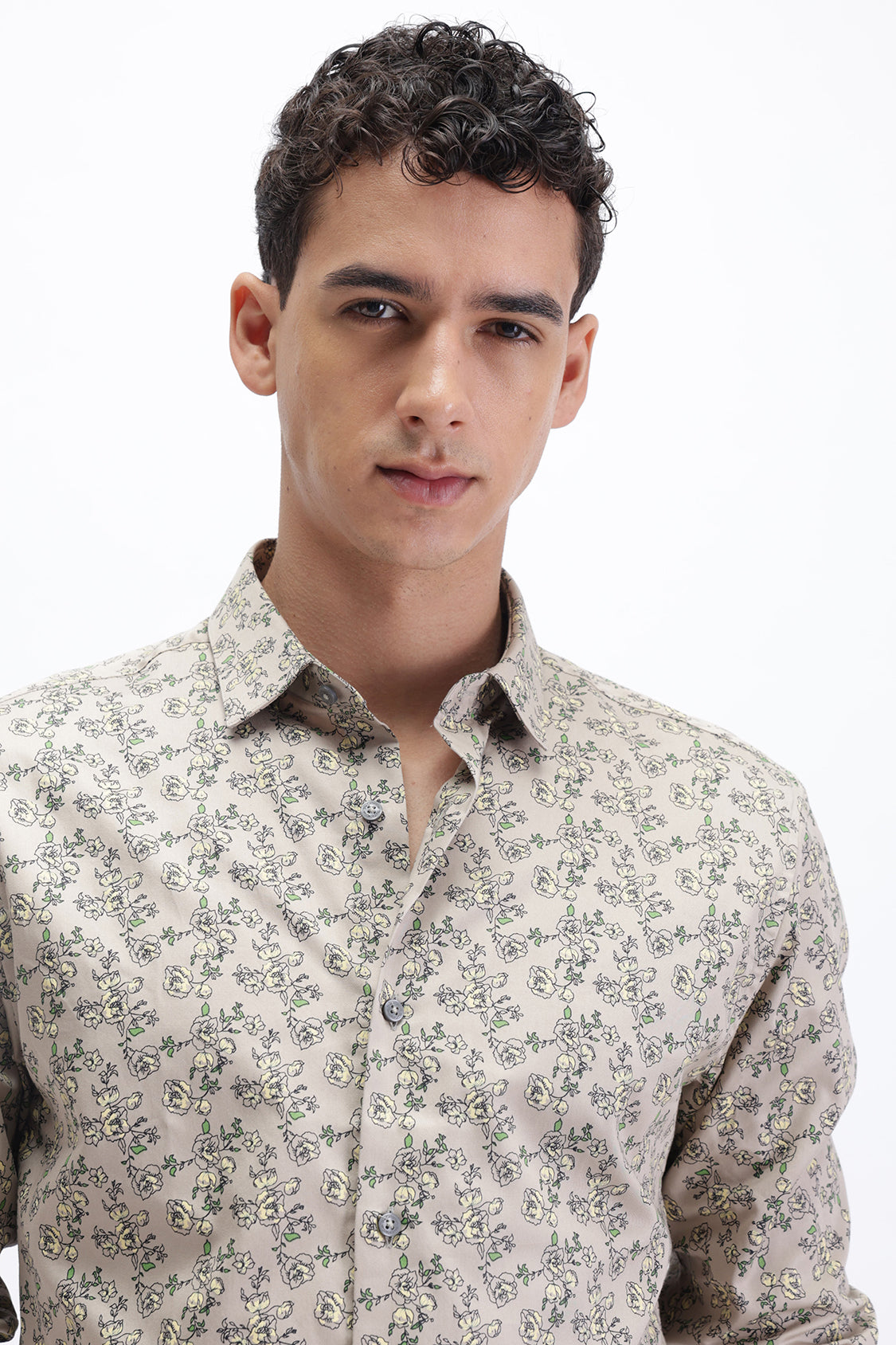 FLORAL PRINT SLIM FIT SHIRT