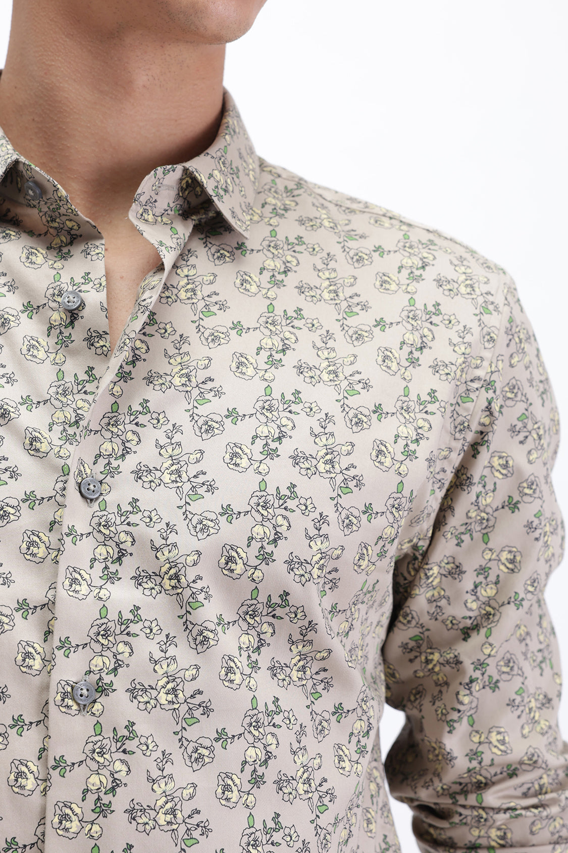 FLORAL PRINT SLIM FIT SHIRT