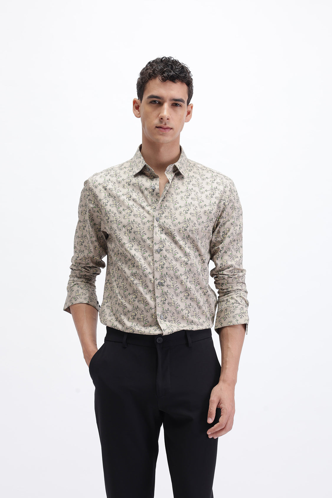FLORAL PRINT SLIM FIT SHIRT
