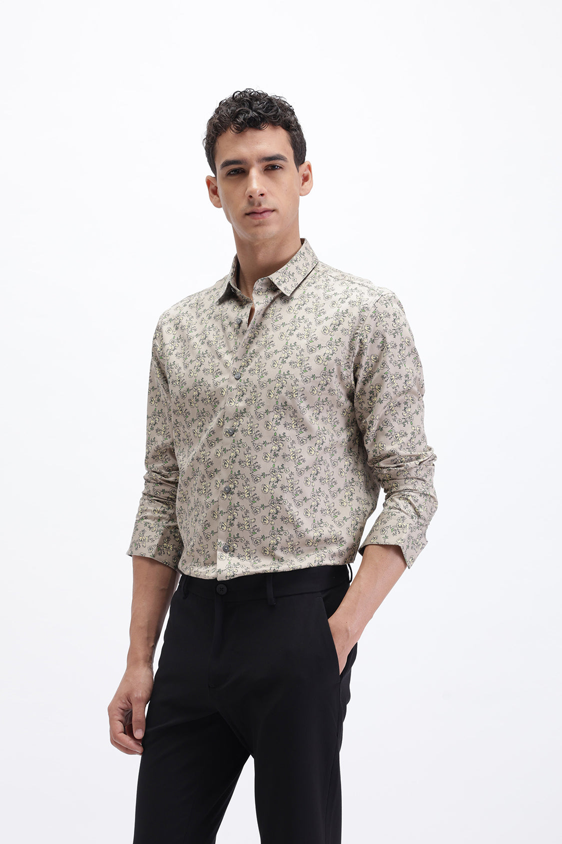 FLORAL PRINT SLIM FIT SHIRT