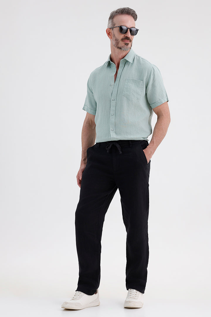 BLACK LINEN TROUSER