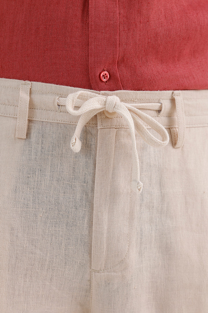 LIGHT BEIGE LINEN TROUSER