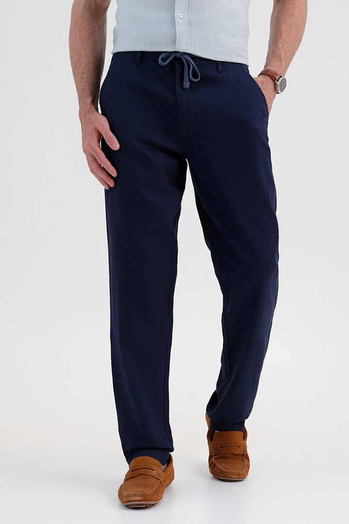 NAVY LINEN TROUSER
