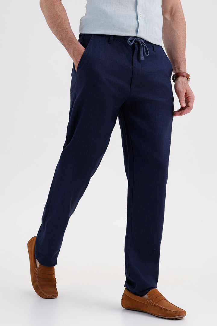NAVY LINEN TROUSER